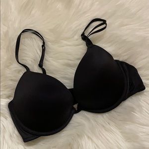 Aerie Black Satin Push-up Bra